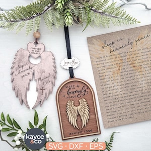 Verhaalkaart Sleep in Heavenly Peace Memorial Ornament Svg Car Charm oprechte aandenken berichtkaart cadeau voor laserbestand DIGITALE DOWNLOAD
