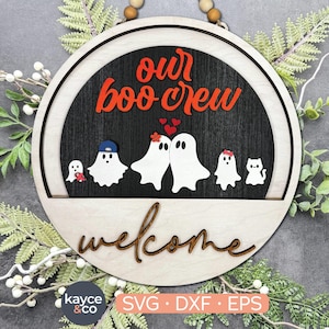 Geister Familie INSERT für Willkommensschild austauschbarer Türschild Halloween Familie Nachname Türschild Laser bereit Geschenk für, DIGITAL DOWNLOAD