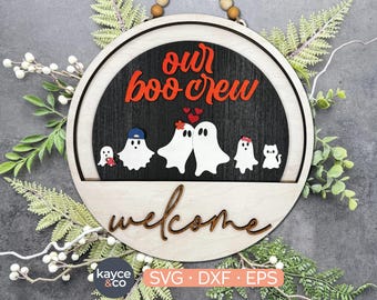 INSERÇÃO de Família Fantasma para Placa de Boas-Vindas Intercambiável para Porta de Halloween Placa de Porta com Sobrenome de Família, Pronto para Presente a Laser, DOWNLOAD DIGITAL