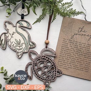 Story Card Meeresschildkröte Ornament SVG Suncatcher, Auto Charm Inspirierend Andenken Motivationsgeschenk für Kind, Tochter, Sohn DIGITAL DOWNLOAD