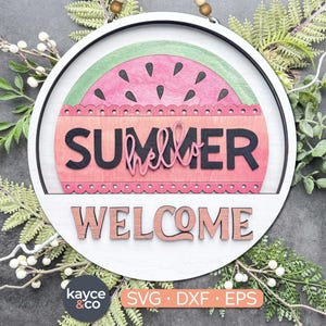 Watermelon Hello Summer Insert ONLY for Welcome Sign Interchangeable Door Hanger Svg Add on Laser Farmers Market Gift for DIGITAL DOWNLOAD