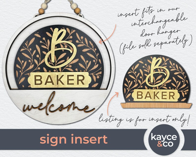 Pattern INSERT for Welcome Sign Interchangeable Door Hanger Monogram ...