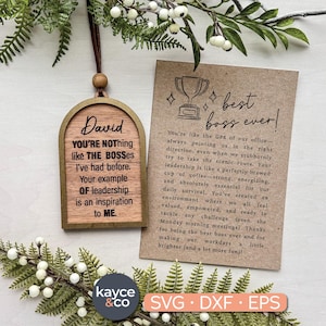 Story Card Boss Ornament SVG Autoanhänger, Magnet, Inspirierende Andenken, Lustiges Dankeschön Nachricht Karte Geschenk für Laserdatei DIGITAL DOWNLOAD