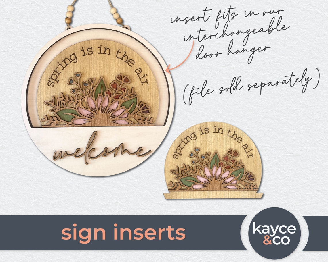 Welcome Spring Insert Spring is in the Air Insert for Welcome Sign Interchangeable Door ...