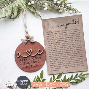 Story Card Verlobung Ornament SVG Auto Charm Inspirierend Andenken, Message Card Gratulation Geschenk für Laser File DIGITAL DOWNLOAD