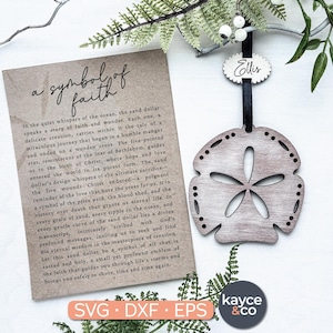Story-Karte Sand Dollar Ornament SVG, Auto-Anhänger Inspirierendes herzliches Andenken Spirituelles Geschenk für Laser + Cricut-Projekt, DIGITALER DOWNLOAD
