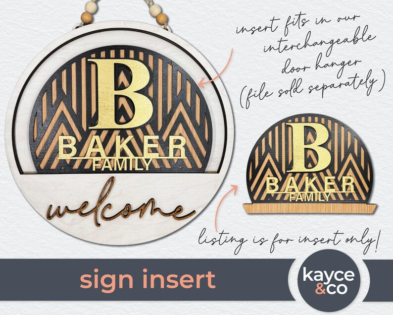 Pattern INSERT for Welcome Sign Interchangeable Door Hanger Monogram ...