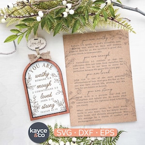Histoire carte écritures ornement SVG, voiture charme inspiration souvenir cadeau spirituel pour, chrétien, saint, fichier découpé au laser TÉLÉCHARGEMENT NUMÉRIQUE