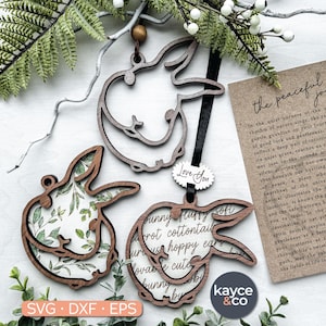 Carte histoire lapin ornement SVG, voiture charme message souvenir sincère inspirant mignon, cadeau pour, projet Laser + Cricut, TÉLÉCHARGEMENT NUMÉRIQUE