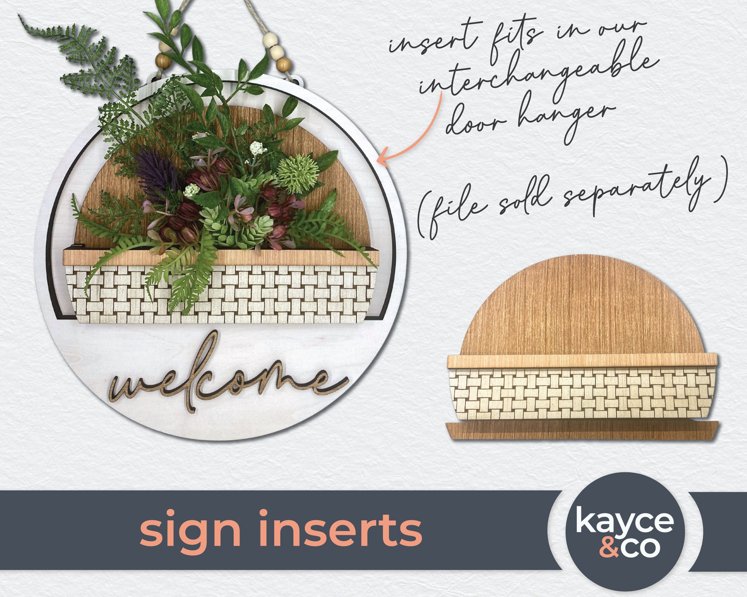 Basket Insert for Welcome Sign Interchangeable Door Hanger Svg Add On ...