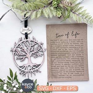 Story-Karte Baum des Lebens Ornament-Svg Auto-Charme Inspirierendes Andenken, Nachrichtenkarte Ermutigung Geschenk für Laser Cut Datei DIGITAL DOWNLOAD