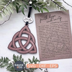 Ornement de noeud de la Trinité de carte d'histoire, cadeau de Triquetra spirituel de souvenir de charme de voiture pour, téléchargement numérique de projet de laser + de Cricut