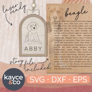 Carte histoire ornement chien Beagle breloque voiture Svg souvenir inspirant message sincère personnalisé carte cadeau pour fichier laser TÉLÉCHARGEMENT NUMÉRIQUE