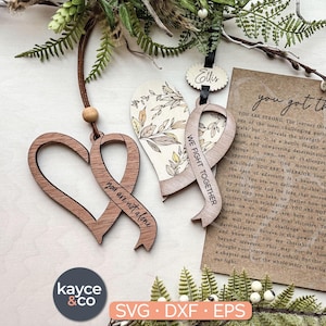 Story-Karte Krebs Band Ornament SVG, Auto Anhänger Inspirierendes Andenken Geschenk für Unterstützung, du hast dieses Laser Cricut Projekt DIGITAL DOWNLOAD