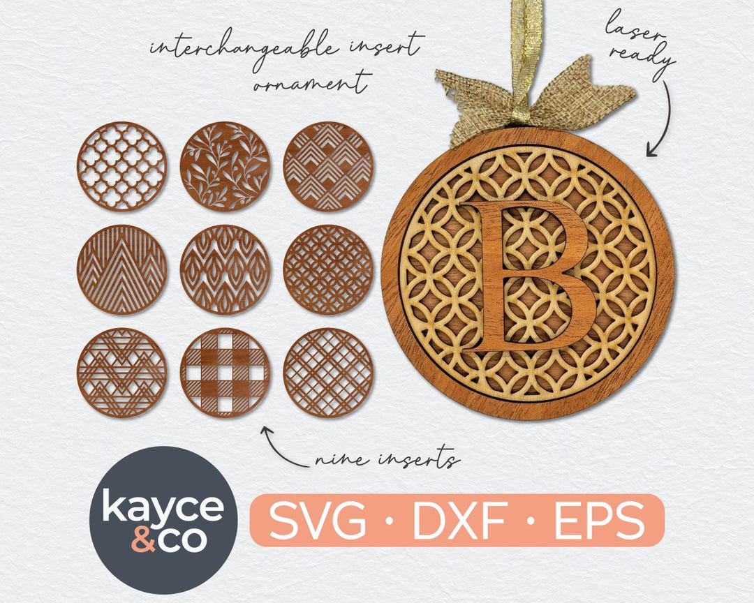 Ornament Bundle Svg Personalized, Custom Interchangeable Inserts ...