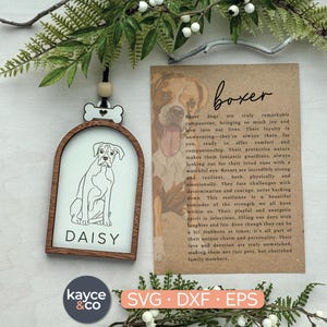 Story Card Boxer Dog Ornament Svg Car Charm Inspirational Keepsake Custom Heartfelt Message Card Gift for Laser File DIGITAL DOWNLOAD