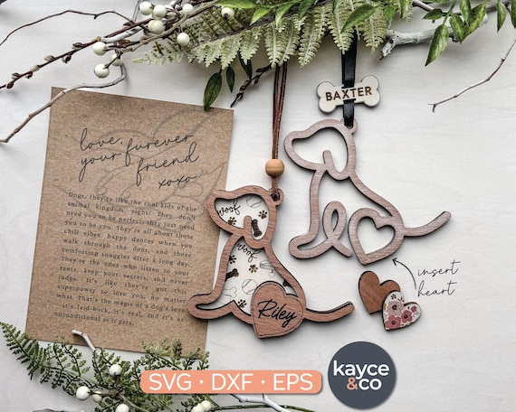 Story Card Dog Ornament svg, Car Charm Inspirational Keepsake, Gift for Dog Lover Unconditional Love Laser + Cricut DIGITAL DOWNLOAD