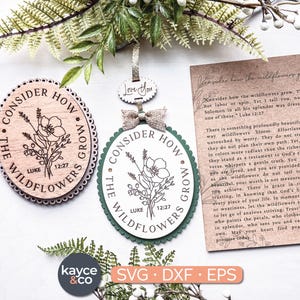 Betrachten Sie wie Wildblumen wachsen Ornament SVG, Auto Anhänger Inspirierend Andenken Spirituelles Geschenk für, Laser Cut Datei, DIGITAL DOWNLOAD