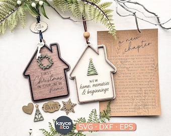 Story Card New Home Ornament Svg Car Charm Inspirational Keepsake, Custom Message Card Congratulation Gift for Laser File DIGITAL DOWNLOAD