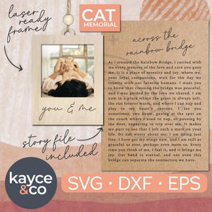Story Card Cat Memorial Photo Frame Ornement Svg voiture charme souvenir souvenir cadeau personnalisé pour chat maman papa Laser ready
