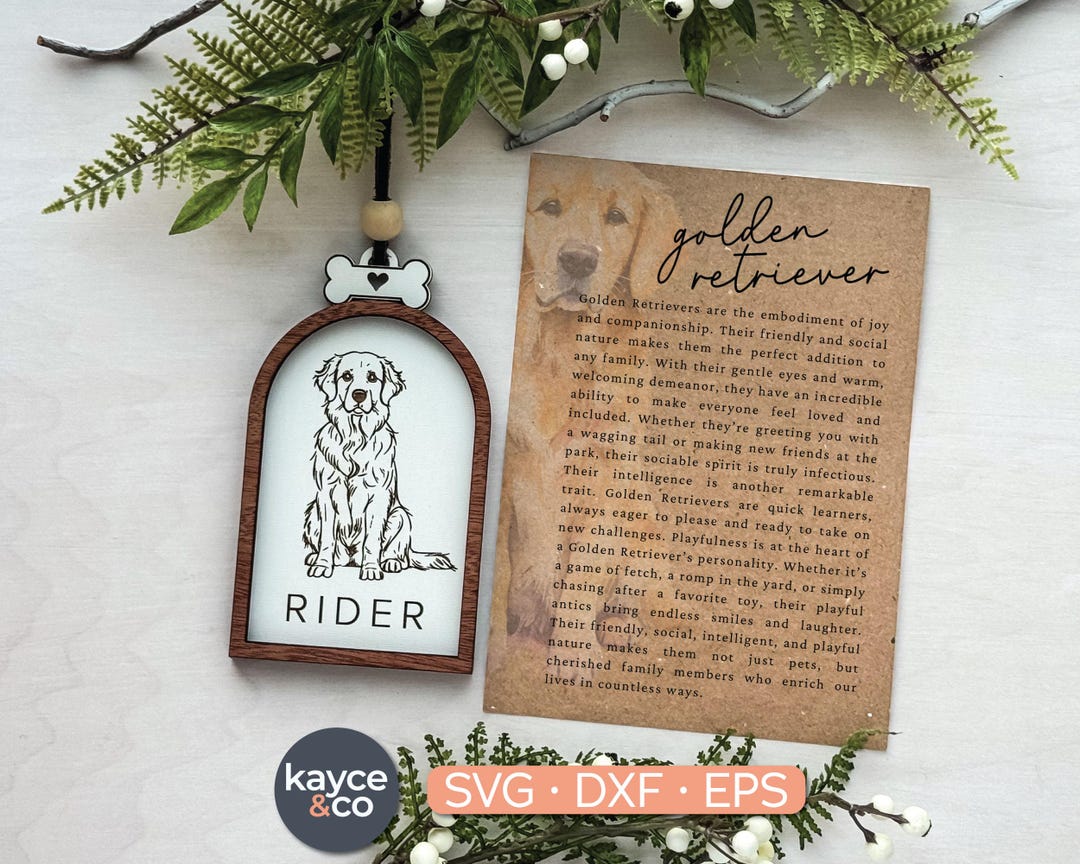 Story Card Golden Retriever Dog Ornament Svg Car Charm Inspirational ...