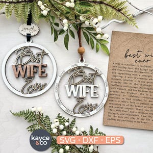 Story Karte Frau Ornament SVG Auto Anhänger Suncatcher Inspirierendes Geschenk für Ehepartner Laser bereit DIGITAL DOWNLOAD