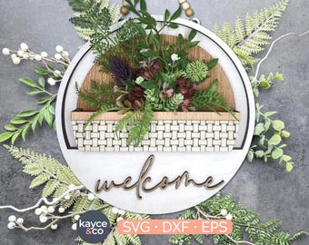Basket Insert for Welcome Sign Interchangeable Door Hanger Svg Add on, Floral Front Door Wreath Laser Ready Gift for, Decor DIGITAL DOWNLOAD