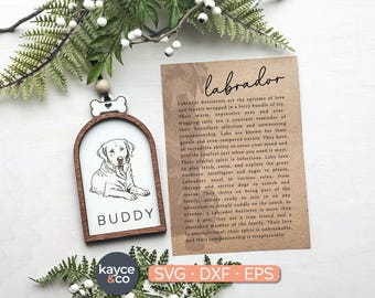 Story Karte Labrador Hund Ornament Kopfschmuck Auto Charm Inspirierendes Andenken Benutzerdefinierte herzliche Nachricht Karte Geschenk für Laserdatei DIGITAL DOWNLOAD