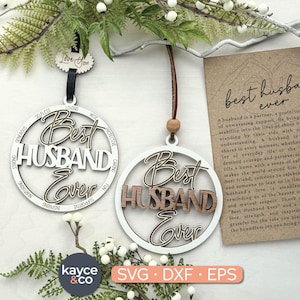 Verhaal kaart echtgenoot ornament Svg auto charme, Suncatcher, inspirerende aandenken bericht kaart cadeau voor echtgenoot Laser klaar digitale DOWNLOAD