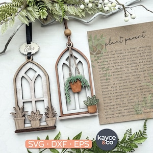 Adorno de tarjeta con historia para amantes de las plantas, SVG, amuleto para automóvil, ventana, mensaje de recuerdo sincero, regalo para padres de plantas, listo para láser, DESCARGA DIGITAL
