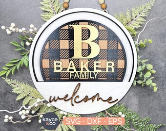 INSERÇÃO DE PADRÃO PARA PLACA DE BOAS-VINDAS, MONOGRAMA DE ABERTURA DE PORTAS INTERCÂMBIO, SOBRENOME DE FAMÍLIA, PLACA DE PORTAS PRONTA PARA LASER, PRESENTE PARA, DOWNLOAD DIGITAL