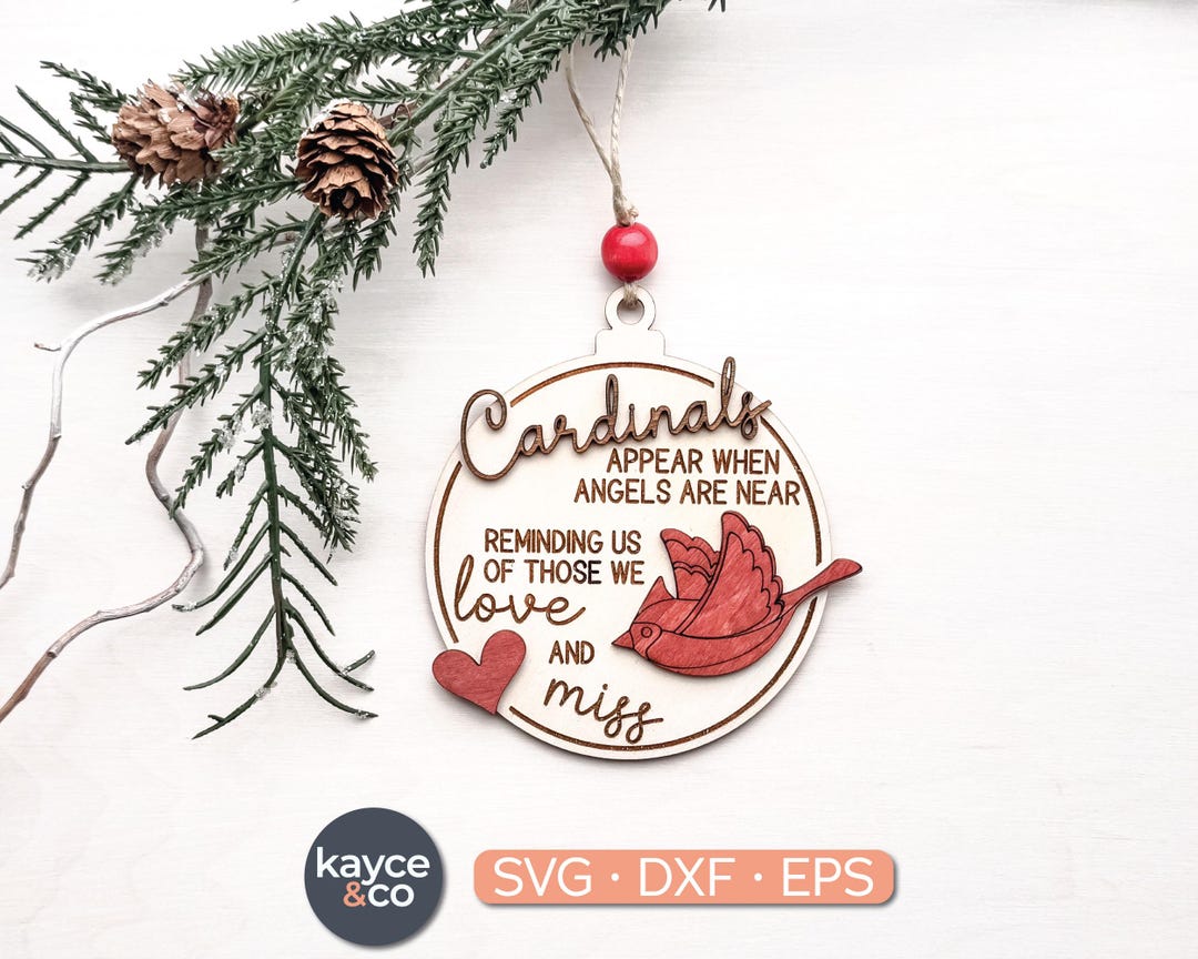 In Memory of Svg Cardinal Ornament Svg Cardinals Appear When Angels Are ...
