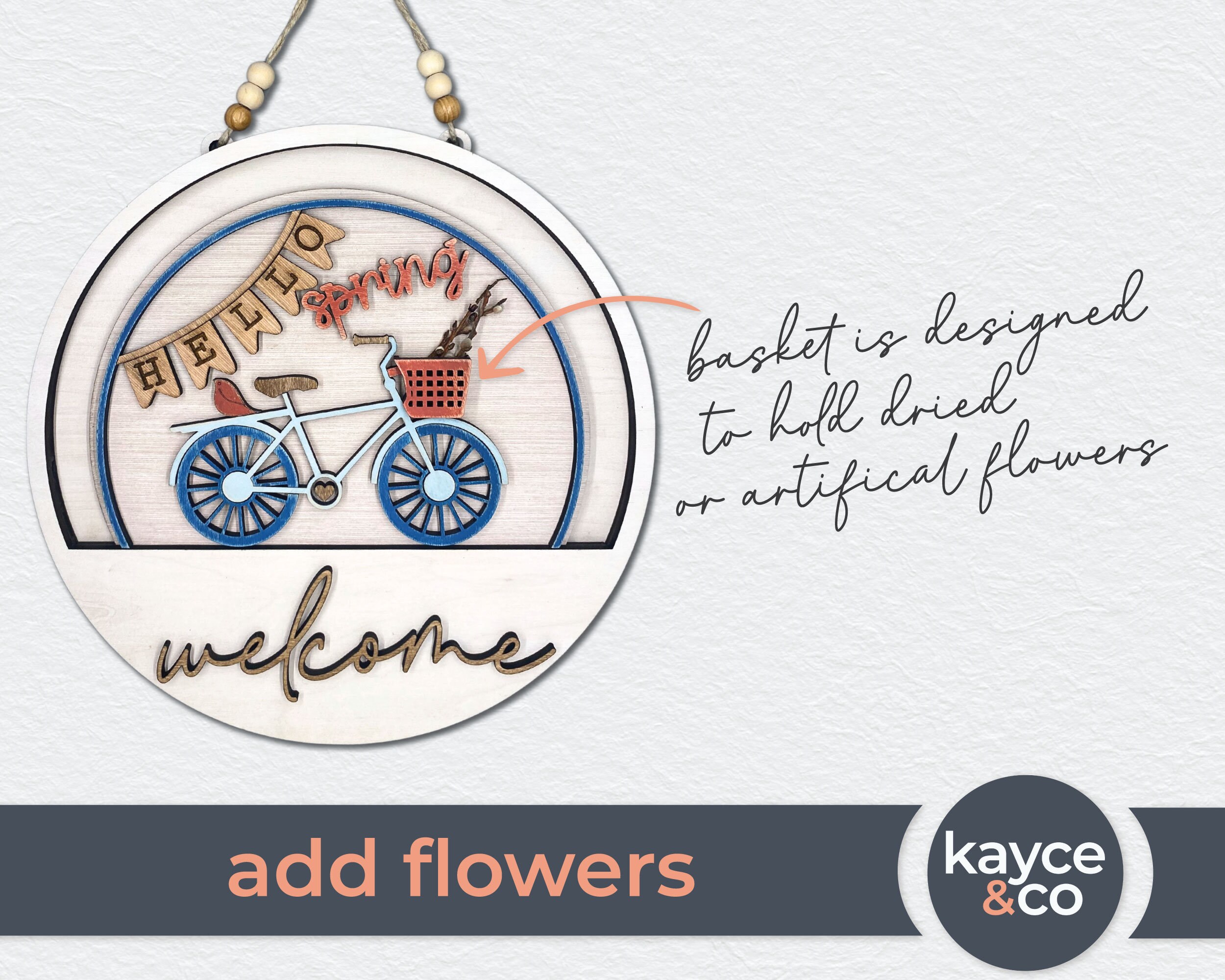 Welcome Spring Insert Hello Spring Insert for Welcome Sign Interchangeable Door Hanger Svg ...