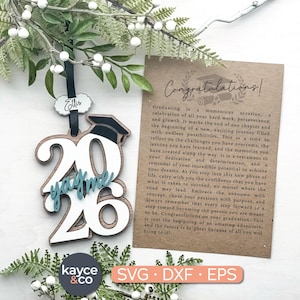 Story Card Graduation Ornament SVG Car Charm Inspirational Keepsake Class of Gift for Senior Grad Laser + Cricut Project DIGITAL DOWNLOAD