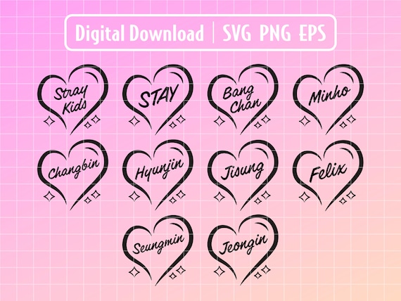 Stray Kids SVG, Kpop Stickers, Member Names (digital Download