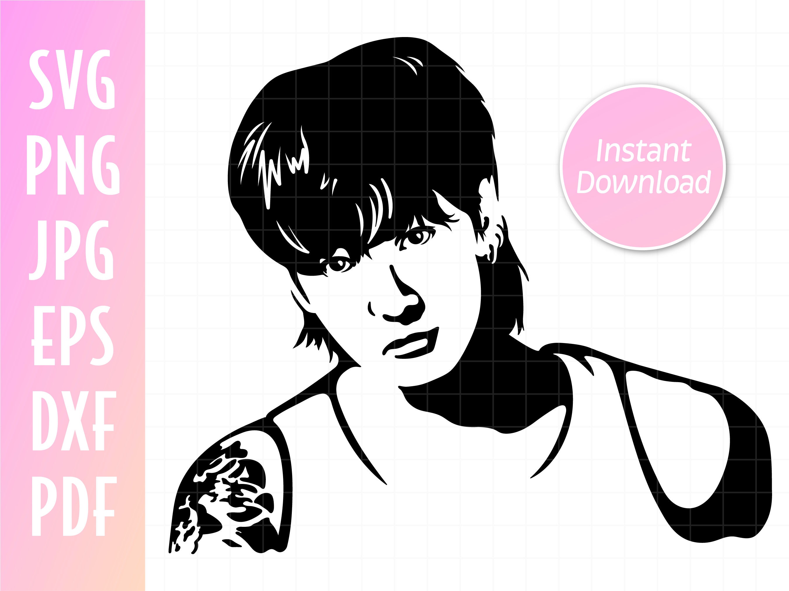 BTS Jungkook Svg, Kpop Army Gift, Cricut & Silhouette Vector