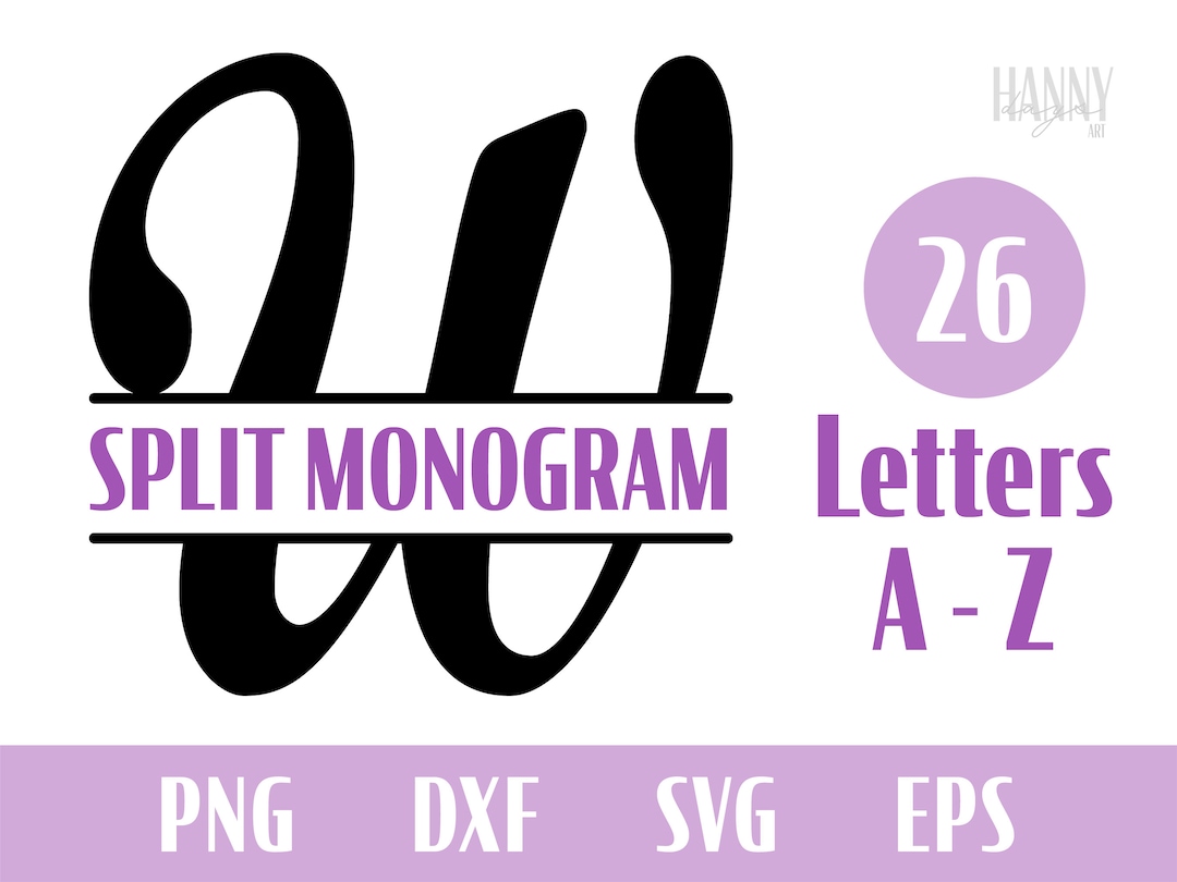 Split Monogram Svg - Split Letters, Split Monogram Alphabet - 26 ...