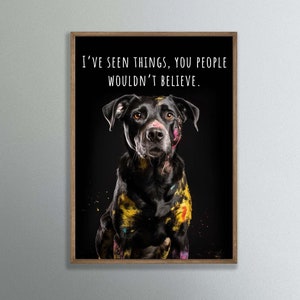 Black Labrador Dog Colorful Wall Art Paint Splatter Printable Dog Poster Funny Pet Portrait Labrador Art Print Realistic Dog Painting