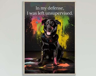 Black Labrador Dog Creative Wall Art Paint Splatter Printable Dog Poster Funny Pet Portrait Labrador Art Print Realistic Dog Painting