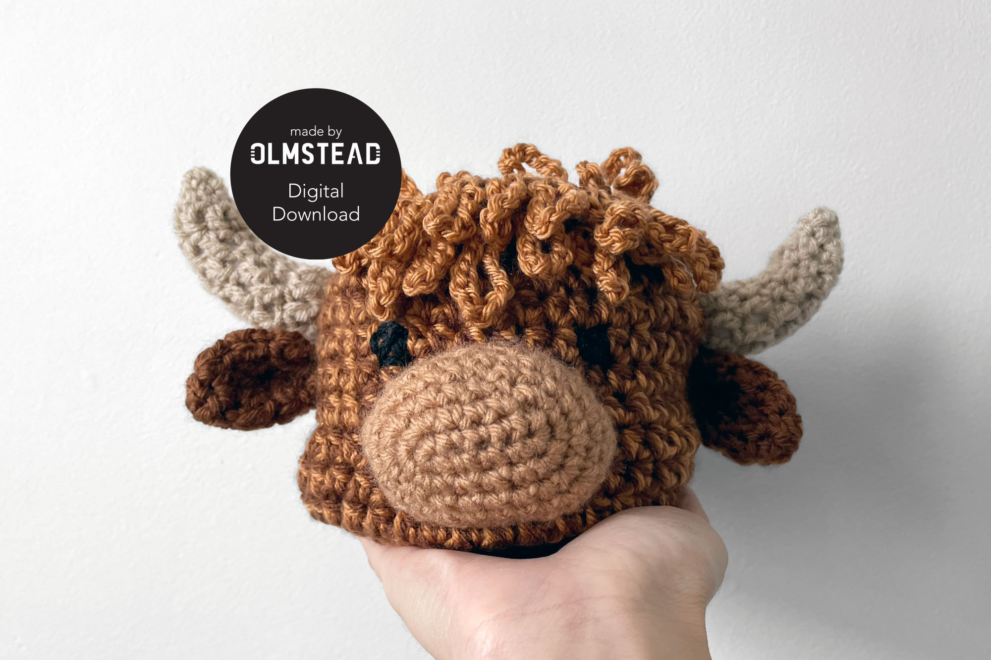 Crochet Highland Cow Head Coaster Set PDF Pattern 4 Etsy Canada