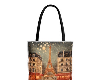 Paris Tote Bag: Eiffel Tower, Parisian Nights, Chic Retro Style