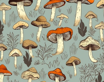 Cottagecore Mushroom Wrapping Paper: Whimsical Woodland Gift Wrap