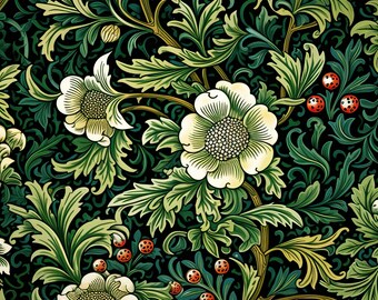 William Morris Botanical Wrapping Paper, Holiday Gift Wrap