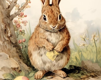 Whimsical Bunny Meadows Presentpapper: Cottagecore Påskpresentpapper