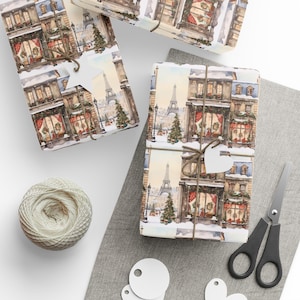 Carte da regalo di Natale a Parigi, carta da regalo della Torre Eiffel, carta da regalo delle strade parigine a Natale