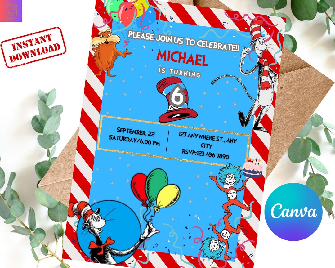 Dr. Seuss Dr Seuss Doc Seuss Doctor Seuss, DIGITAL DIY Template ...