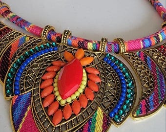 Bohemian Statement Necklace: Colorful Holiday Fashion