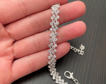 Fancy, Shinning, Adjustable, Silver Anklet for Women
