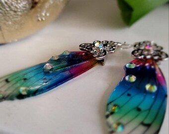 Colorful Resin Dangle Earrings: Micro Zirconia Feather Earrings