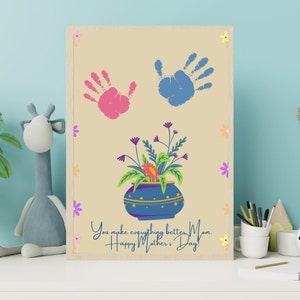 Mother&#39;s Day Printable,  Baby Toddler Kids Handprint Keepsake, Handprint Art